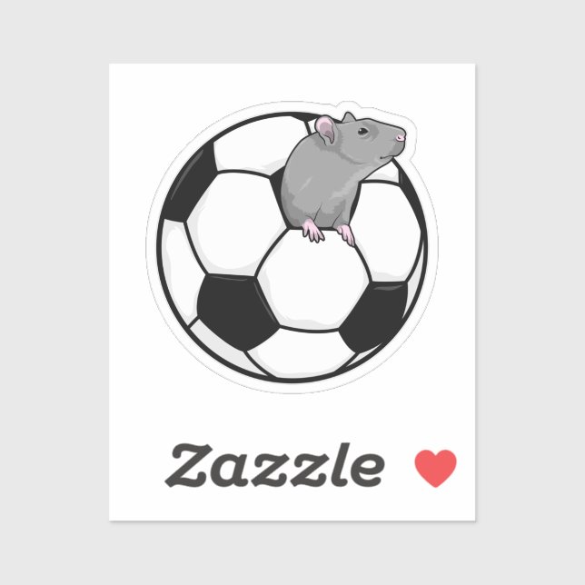 Sticker Rat avec balle de football (Feuille)