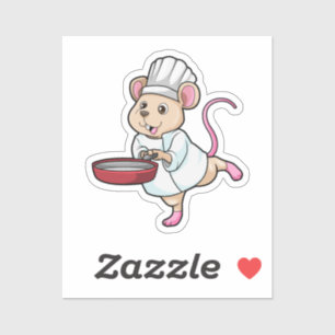 Sticker Rat comme Cuire avec Pan & Cuisine casquette