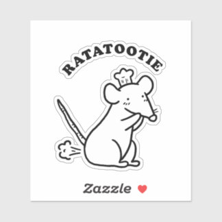 Sticker Rata-tootie Cute Funny Animal Pun Die-Cut