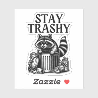 Sticker Raton laveur restez trashy