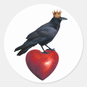 Sticker Raven King Heart