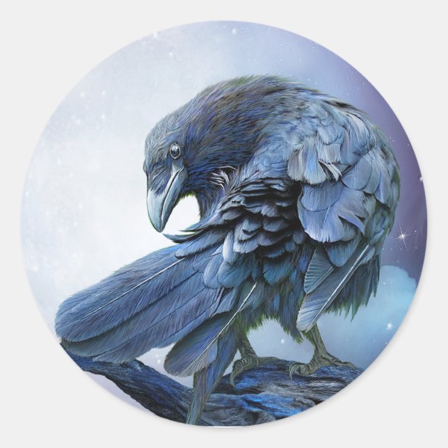Sticker Raven Moon Art (Devant)