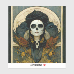 Sticker Raven Sorcière Imaginaire Horreur Goth Gothique