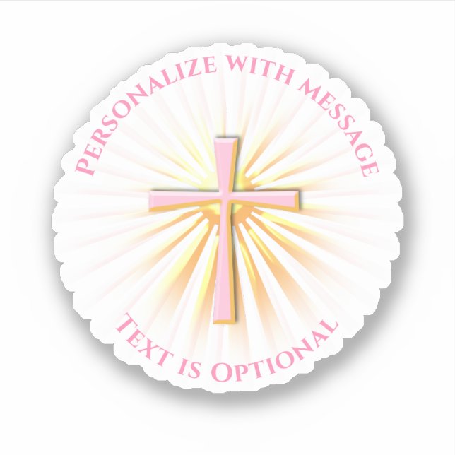 Sticker Rayons de lumière de la Croix religieuse (Devant)