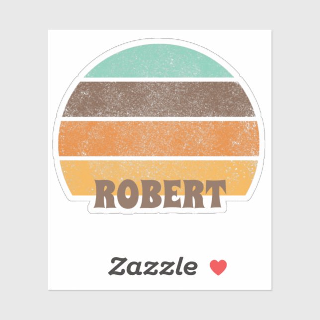 Sticker Rayures de coucher de soleil rétro Cercle Soleil T (Feuille)