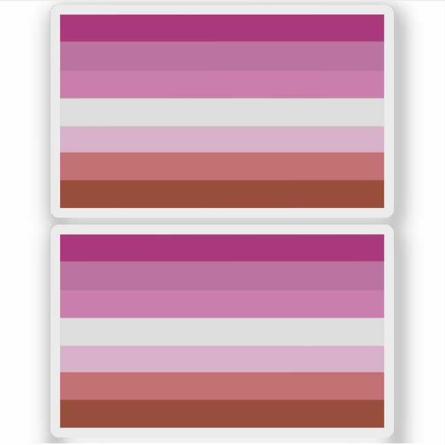 Sticker Rayures du drapeau de fierté lesbienne (Devant)