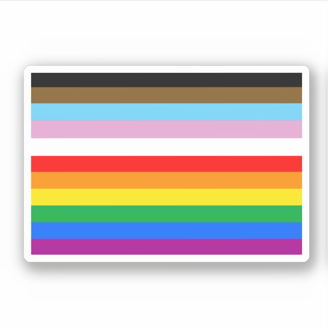 Sticker Rayures du drapeau de progrès LGBTQ+ (Devant)