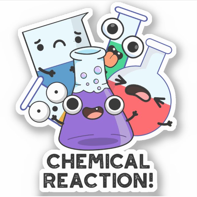 Sticker Réaction chimique amusant jeu de chimie (Devant)