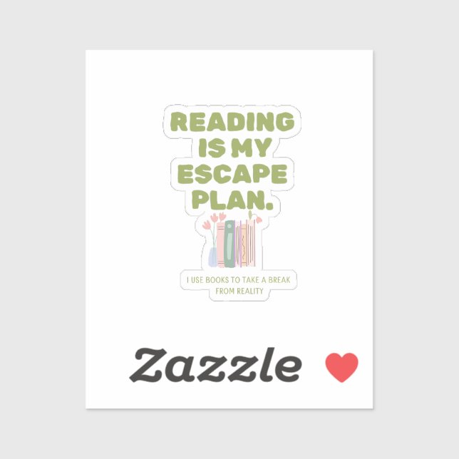 Sticker Reading is My Escape Plan - Cozy Book Lover's Desi (Feuille)