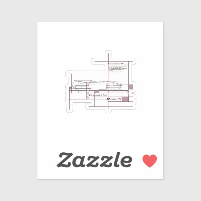 Sticker Réalité fragmentée - Expression architecturale (Feuille)