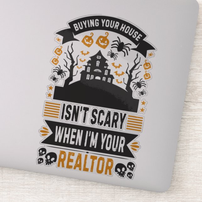 Sticker Realtor Halloween - Courtier agent immobilier (Détail)