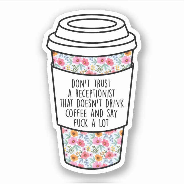 Sticker Réceptionniste, Drôle Cadeau Pour Réceptionniste (Devant)
