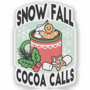Sticker Réchauffez-vous avec les appels de cacao de neige 