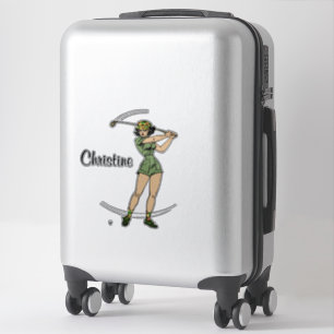 Sticker Réchauffez-vous pour Golfing Personnel Lady Golfer