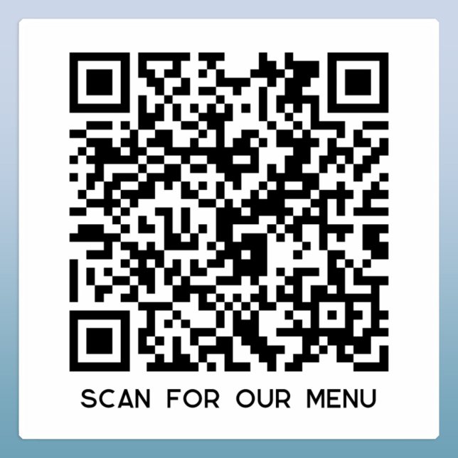 Sticker Recherche de code QR pour le menu (QR code scan for menu small business sticker)