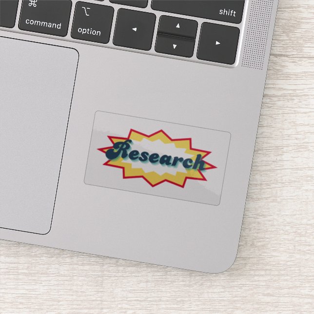 Sticker Recherche, design pop de bande dessinée (Détail)