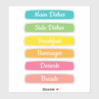 Sticker Recipe Dividers Personalized