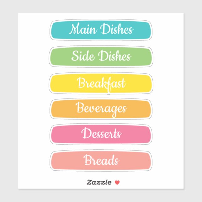 Sticker Recipe Dividers Personalized (Feuille)