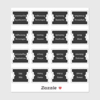 Sticker Recipe Index Divider Side Tab Black Folding