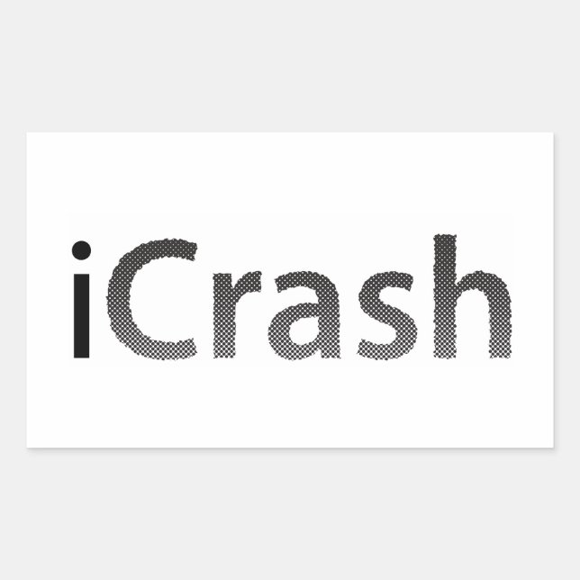 sticker rectangle iCrash (Devant)