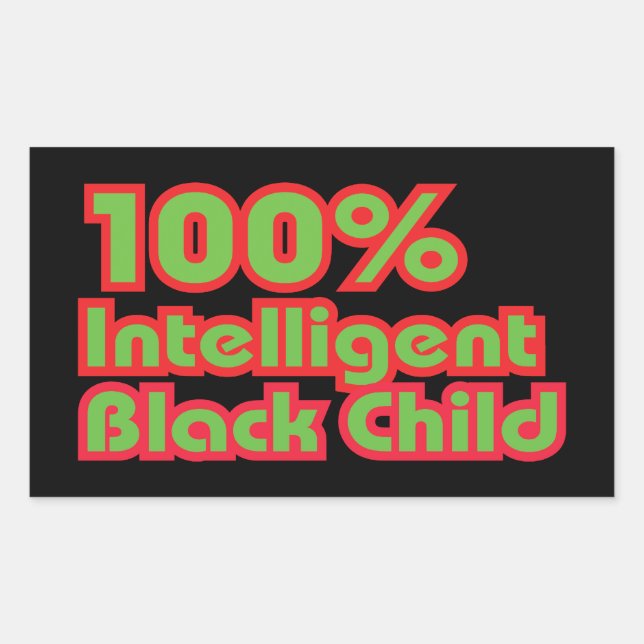 Sticker Rectangulaire 100% Enfant noir intelligent (Devant)