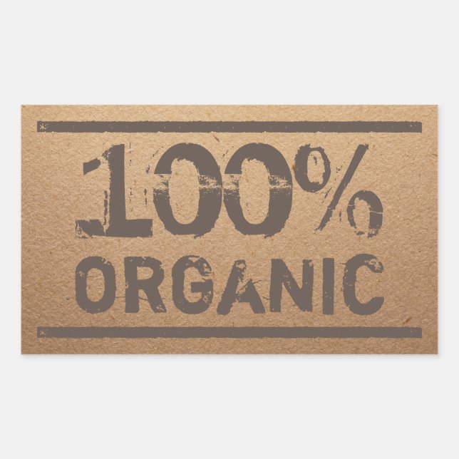 Sticker Rectangulaire 100% Produits locaux frais biologiques (Devant)