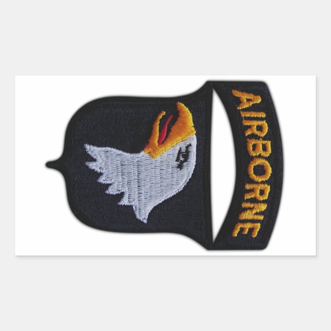 Sticker Rectangulaire 101e Airborne Screaming Eagles Veterans LRRPS (Devant)