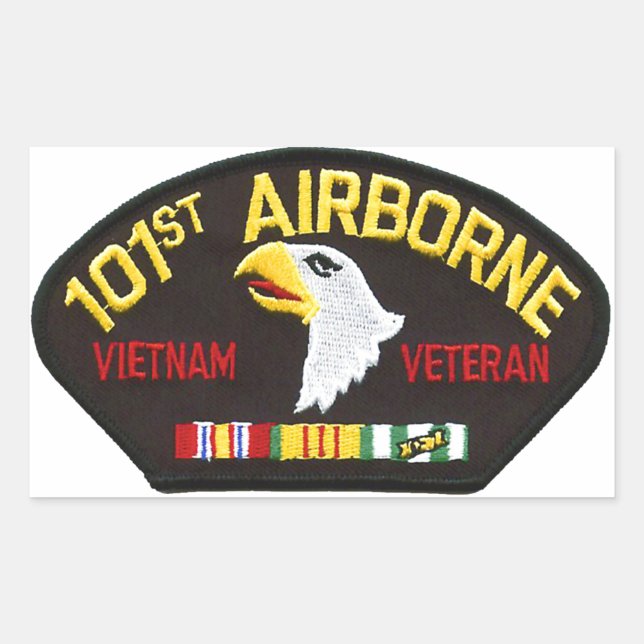 Sticker Rectangulaire 101e vétéran du Vietnam aéroporté (Devant)
