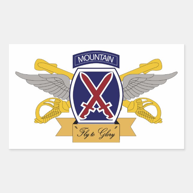 Sticker Rectangulaire 10th Mountain Division Aviation (AVN) (Devant)