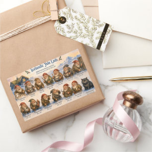 Sticker Rectangulaire 13 lutins islandais Noël en Islande
