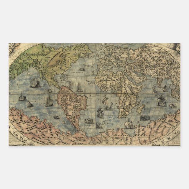 Sticker Rectangulaire 1565 Ferando Berteli (Fernando Bertelli) Carte du  (Devant)