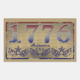 Sticker Rectangulaire 1776 Indépendance