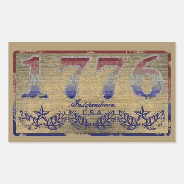 Sticker Rectangulaire 1776 Indépendance  (Devant)