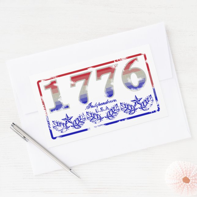 Sticker Rectangulaire 1776 Indépendance (Enveloppe)