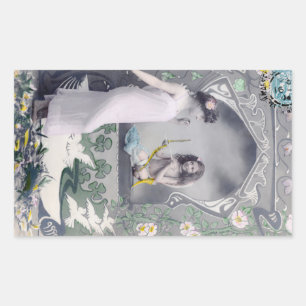 Sticker Rectangulaire 1904 Art Nouveau Valentin