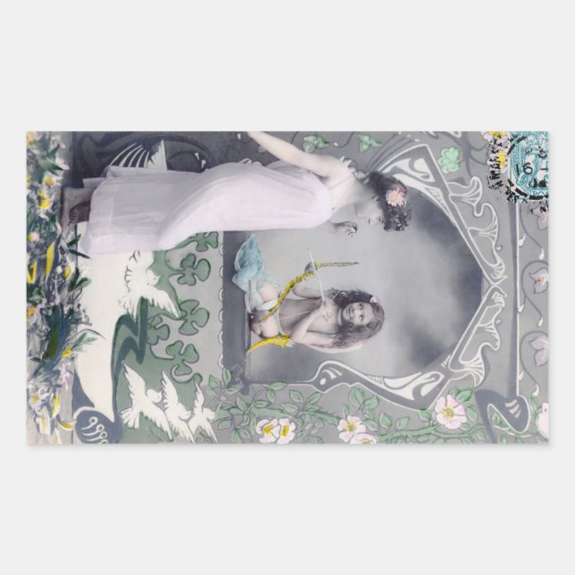 Sticker Rectangulaire 1904 Art Nouveau Valentin (Devant)