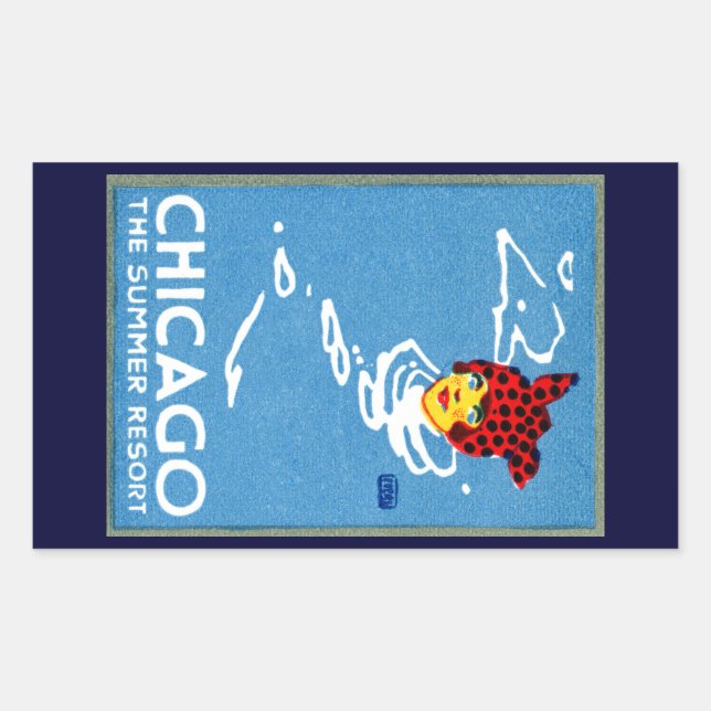 Sticker Rectangulaire 1912 Chicago, La Station d'été (Devant)