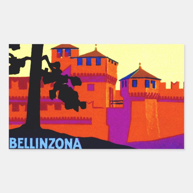 Sticker Rectangulaire 1925 Bellinzona Suisse (Devant)