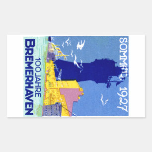 Sticker Rectangulaire 1927 Bremerhaven Allemagne