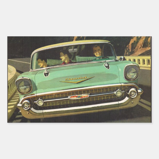 Sticker Rectangulaire 1957 Chevy Bel Air (Devant)