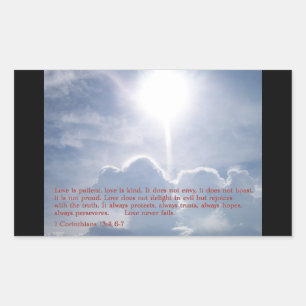 Sticker Rectangulaire 1 Corinthiens 13:4 6-7 Nuages