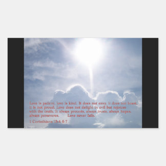 Sticker Rectangulaire 1 Corinthiens 13:4 6-7 Nuages