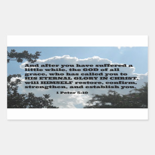 Sticker Rectangulaire 1 Pierre 5:10 Et après vous avez souffert un peu