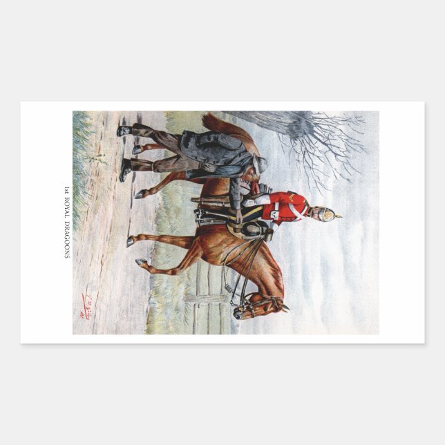Sticker Rectangulaire 1er Royal Dragoons (Devant)
