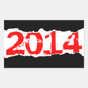 Sticker Rectangulaire 2014 (déchirure de page)