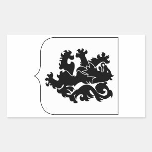 Sticker Rectangulaire 28e Régiment d'infanterie - Lions noirs