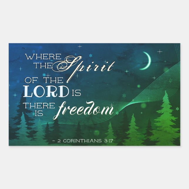 Sticker Rectangulaire 2 Corinthiens 3:17 Là où l'esprit du Seigneur est (Devant)