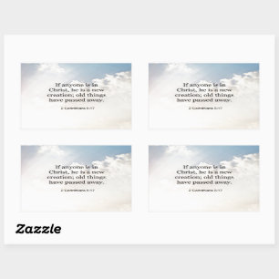 Sticker Rectangulaire 2 Corinthiens 5:17, verset de la Bible,