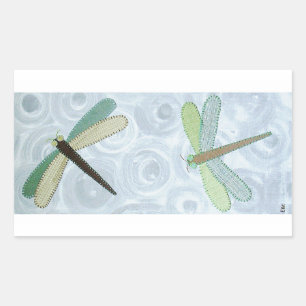 Sticker Rectangulaire 2 libellules #1