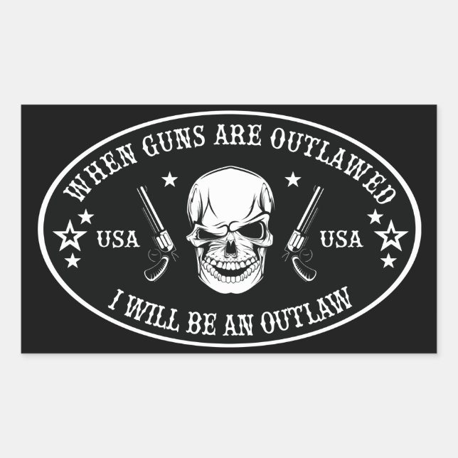 Sticker Rectangulaire 2e amendement Oreiller (Devant)